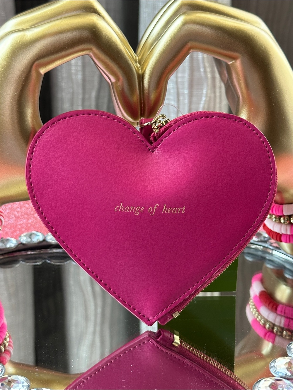 kate spade Heart-Shaped Mini Coin Purse - Fuchsia - Picture 3 of 5